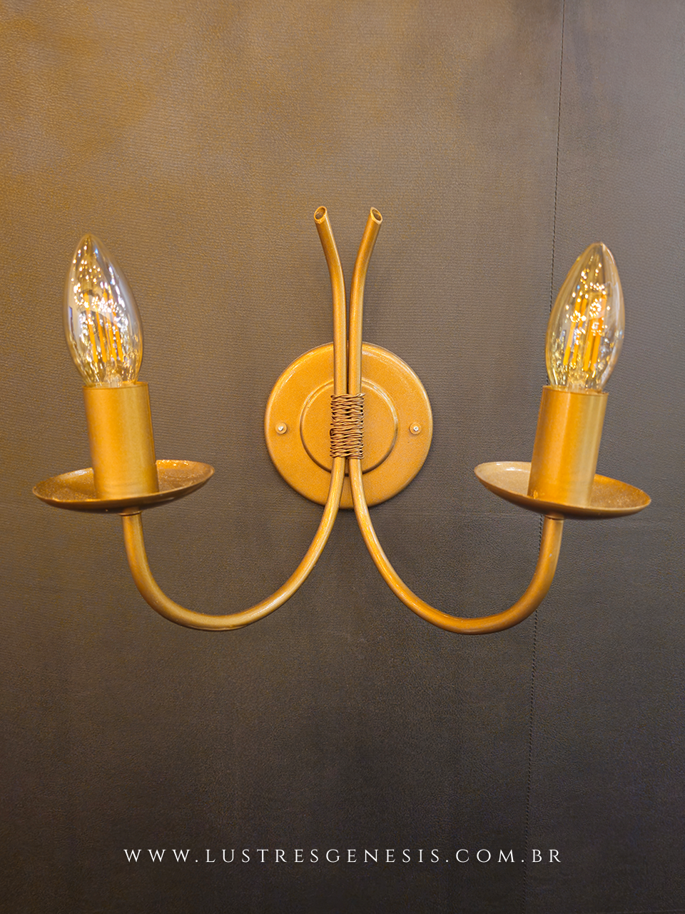 Luminária de Parede Rústica Dourado